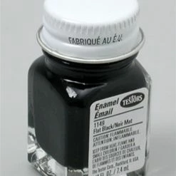 TES1149 Testors Flat Black 1/4 Oz