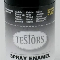 TES1247T Testors Spray Black 3 Oz