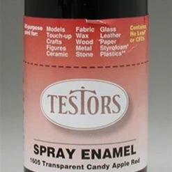 TES1605 TESTORS Spray Enamel Paint Transparent Candy Apple Red 3 Oz